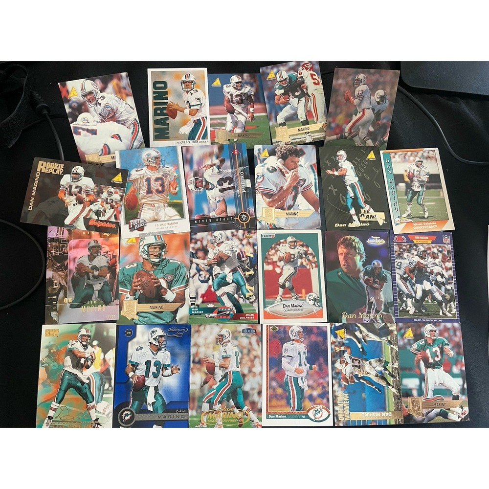 Dan Marino Football Card Lot Miami Dolphins 23 Cards Inserts Fleer Pinnacle UD